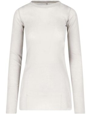 Rick Owens Crew Neck Long-Sleeved T-Shirt - White