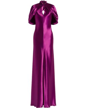 Alberta Ferretti Satin Dress - Purple