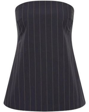 St. Agni Strapless Striped Top - Blue