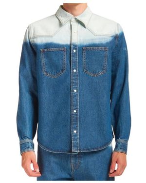 Marni Dip-Dye Curved Hem Denim Shirt - Blue