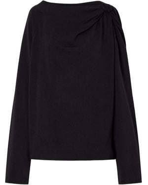 Dries Van Noten Gathered Cotton-Jersey T-Shirt - Black