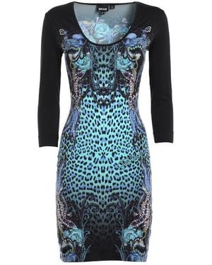 Just Cavalli Animal Print Tight Dress - Blue