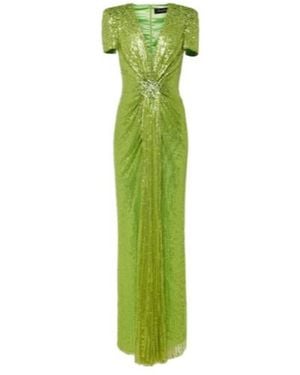 Jenny Packham Momoka Sequined Tulle Gown - Green