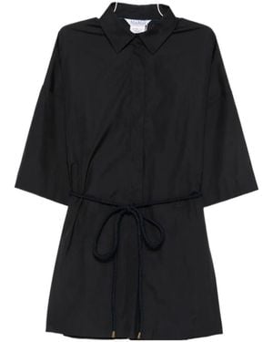 Max Mara Rope-Belt Short-Sleeve Shirt - Black