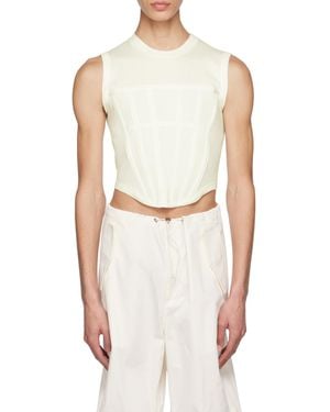Dion Lee Boned-Bodice Knitted Top - White
