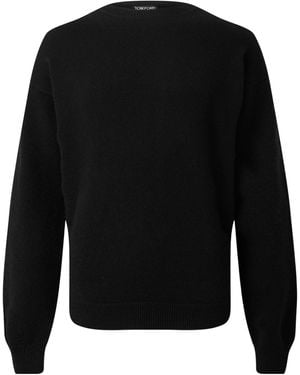 Tom Ford Crew Neck Long Sleeve Knit Sweater - Black