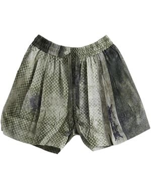 Ziggy Chen Digital Printed Drawstring Shorts - Green