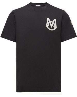 Moncler Monogram Cotton T-Shirt - Black
