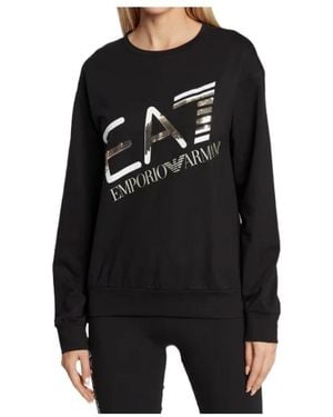 EA7 Round Collar Logo Jumper - Black