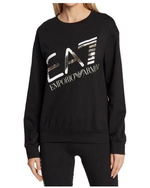 EA7 Round Collar Logo Sweater - Black