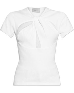 Coperni Twist-Detail Short-Sleeve Top - White