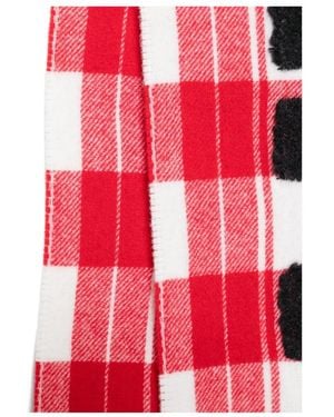 JW Anderson Jw Anderson Logo Detailed Chequered Scarf