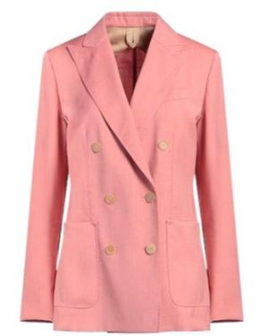 Max Mara Simple Double-Breasted Suit Jacket - Pink