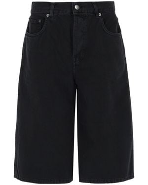 Haikure High-Rise Denim Bermuda Shorts - Black