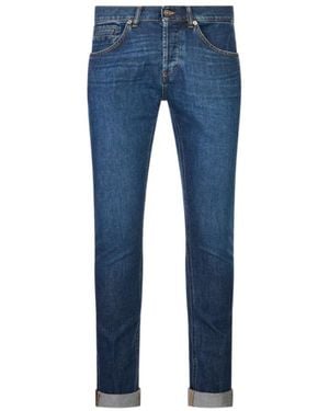 Dondup Cuffed-Hem Denim Pants - Blue