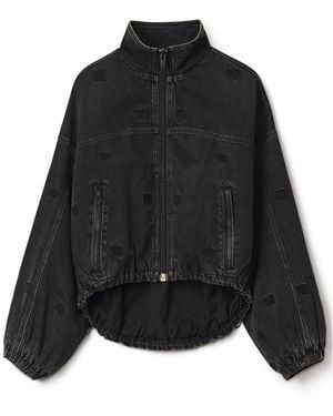 Alexander Wang Wang Jkt Dnm Cn Ls Zu Allovr Logo Elstc - Black