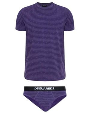 DSquared² Short-Sleeve T-Shirt And Briefs Set - Blue
