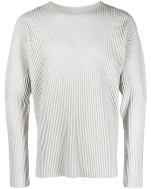Homme Plissé Issey Miyake Long-Sleeve Plissé T-Shirt - Grey