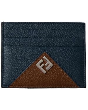 Fendi Leather Card Holder - Blue