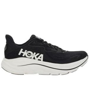 Hoka One One Logo Detailed Lace-Up Trainers - Black