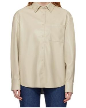 Frankie Shop Chrissie Faux-Leather Shirt - Natural