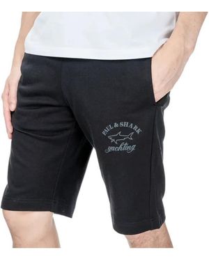 Paul & Shark Logo Printed Shorts - Black
