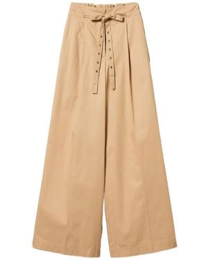 Twinset Tie Palazzo Trousers - Natural