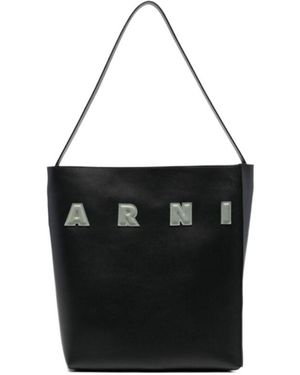 Marni Museo Logo Patch Tote Bag - Black