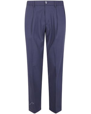 Herno Elasticated Waist Pleated Trousers - Blue