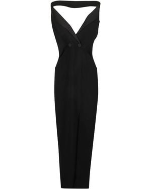 Patrizia Pepe Tuxedo Lapels Evening Dress - Black