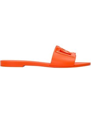Dolce & Gabbana Logo Slide Sandals - Orange