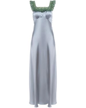 Chloé Lace-Insert Satin Maxi Dress - Blue