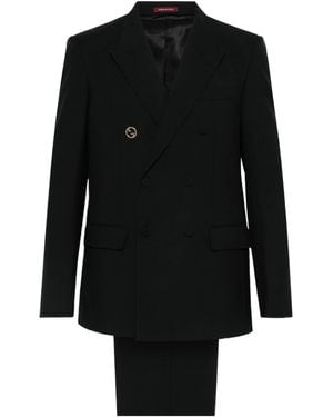 Gucci Interlocking G Double-Breasted Suit - Black