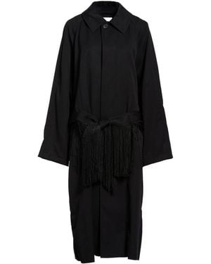 MM6 by Maison Margiela Solid-Color Long Wool Coat - Black