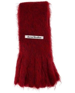 Acne Studios Logo Scarf - Red