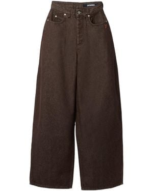 Jacquemus Ovalo High-Rise Barrel-Leg Jeans - Brown
