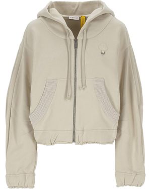 Moncler X Willow Smith Eyelet Zipped Hoodie - Natural