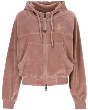 Vivienne Westwood Drawstring Zipped Hoodie - Pink
