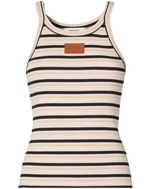 Fendi Striped Ribbed-Knit Tank Top - Multicolour
