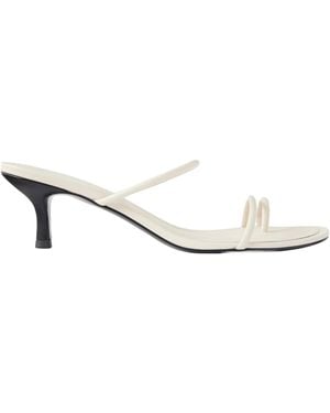 St. Agni Round-Toe High-Heeled Sandals - White