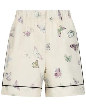 Dior Butterfly Print Pyjama Shorts - Natural
