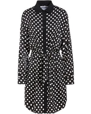 Moschino Wave Dot Pattern Dress - Black