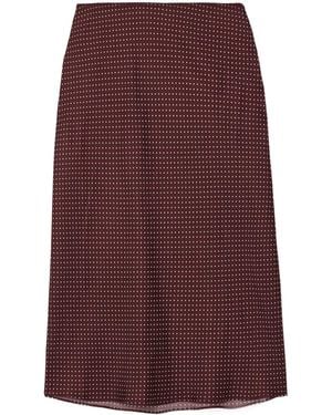 Doen Elowette Polka-Dot Silk-Blend Twill Midi Skirt - Purple