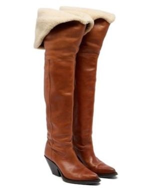 Chloé Leather Over-The-Knee Boots - Brown