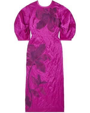 Erdem Satin Dress - Purple
