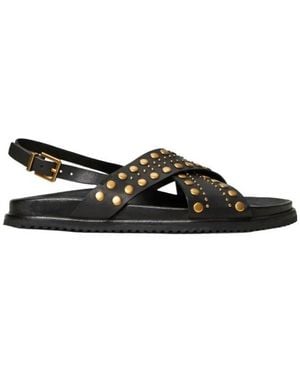 Twinset Crossover Strap Sandals - Black