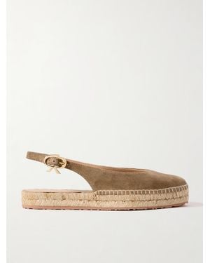 Gianvito Rossi Paz Suede Slingback Espadrilles - Natural