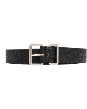 DSquared² Logo-Engraved Buckle Belt - White