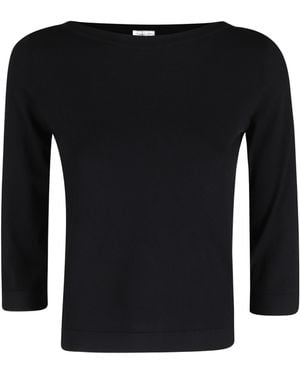 Roberto Collina Boat Neck Knitted Top - Black