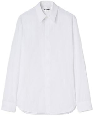 Jil Sander Long-Sleeved Poplin Shirt - White